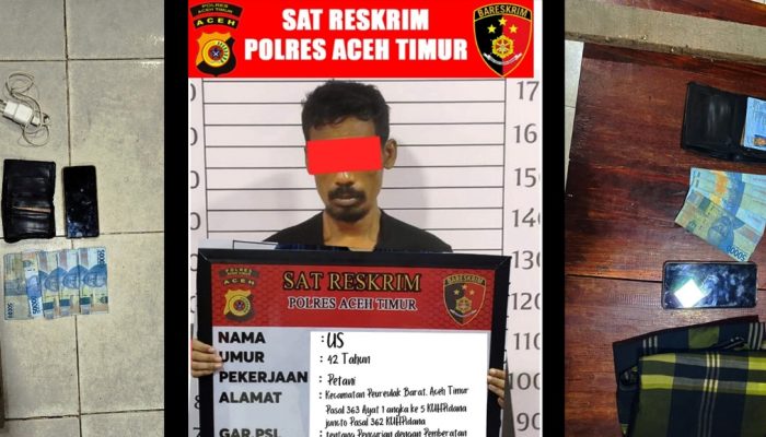Satreskrim Polres Aceh Timur Berhasil Amankan Pelaku Pencurian Yang Beraksi Setiap Hari Jum’at