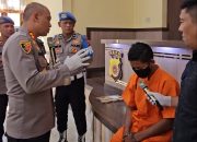 Mengaku Menyesal, Kurir Sabu Asal Manyak Payed Ini Teteskan Air Mata Didepan Kapolres Langsa
