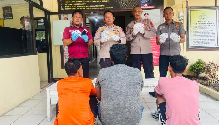 Polsek Langsa Barat Amankan Tiga Pemain Judi Kartu Joker