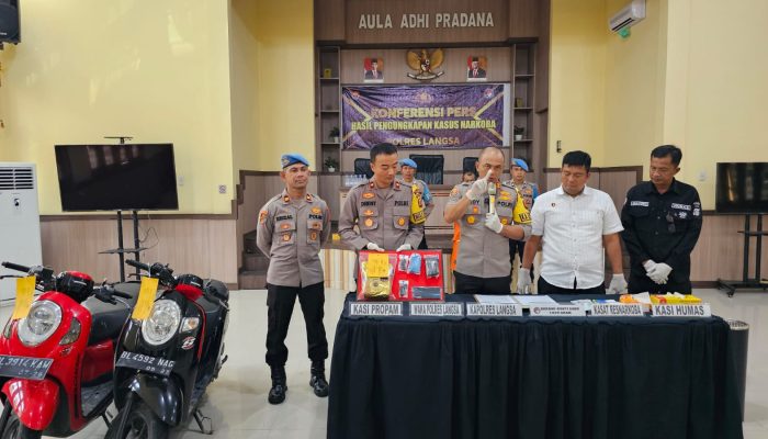 Polres Langsa Gagalkan Peredaran Satu Kilogram Sabu