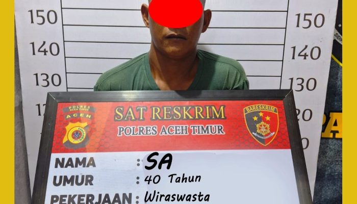Cabuli Anak Kandung, Seorang Ayah Warga Peureulak Timur Diamankan ke Polres Aceh Timur