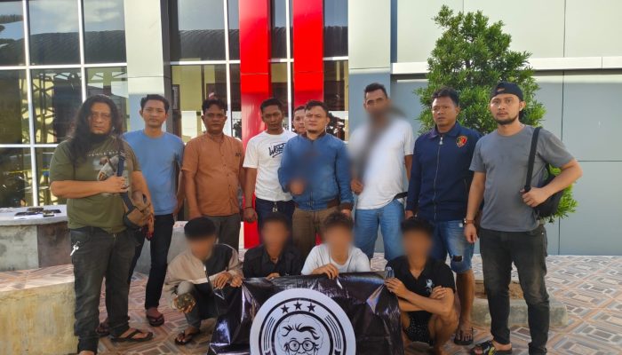 Polres Langsa Berhasil Amankan Empat Pelaku Tawuran di Gampong Sidorejo