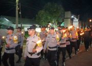Kapolres Langsa Rayakan HUT RI ke-79 dengan Pawai Obor dan Ziarah Nasional