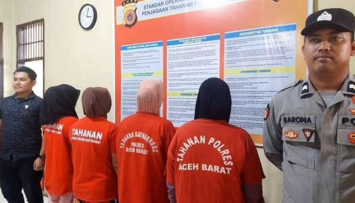 Polres Aceh Barat Tangkap Empat Wanita Terkait Kasus Pembakaran Barak Koperasi