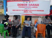 Polwan Polres Langsa Gelar Donor Darah dan Bakti Kesehatan dalam Rangka HUT Polwan ke-76