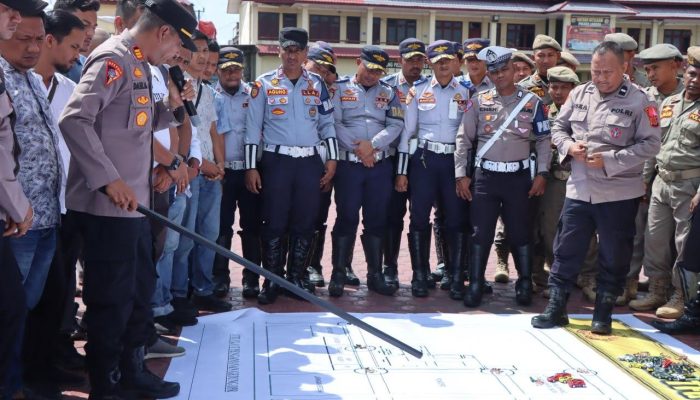 Polres Langsa Gelar Apel dan Tactical Floor Game untuk Pengamanan Pelantikan DPRK Langsa