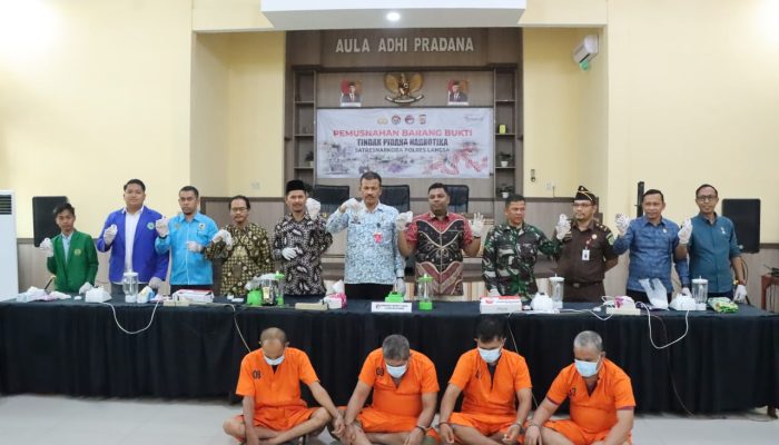 Polres Langsa Musnahkan 1,5 Kg Sabu, Selamatkan Lebih dari 12 Ribu Jiwa