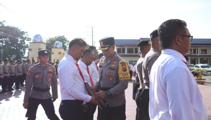 28 Personel Berprestasi Terima Penghargaan di Polres Langsa atas Keberhasilan Ungkap Kasus Narkotika