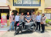 Polisi Ringkus Pemuda yang Gelapkan Motor Milik Tetangganya di Langsa