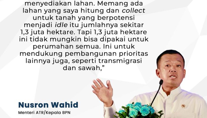 Kementerian ATR/BPN Siapkan 1,3 Juta Hektare Tanah untuk Percepatan Pembangunan, Fokus pada Program 3 Juta Rumah