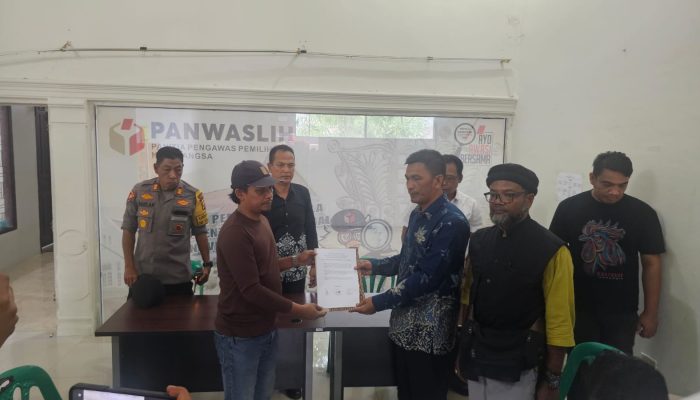 Aksi Damai Tolak Politik Uang Warnai Kantor Panwaslih Kota Langsa
