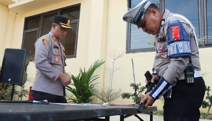 Apel Pengecekan Senjata Api Dinas Polres Langsa untuk Cegah Penyalahgunaan
