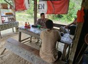 Bhabinkamtibmas Polsek Rantau Selamat Sampaikan Pesan Kamtibmas Pasca Pilkada