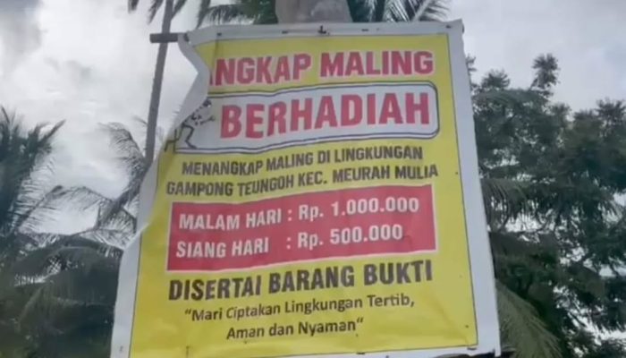 Sayembara Unik Tangkap Pencuri di Aceh Utara, Hadiah Capai Rp 1 Juta