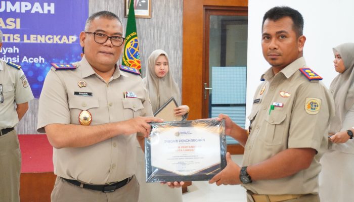 Kantor Pertanahan Kota Langsa Raih Penghargaan Capaian Pra Sertel Tertinggi di Aceh