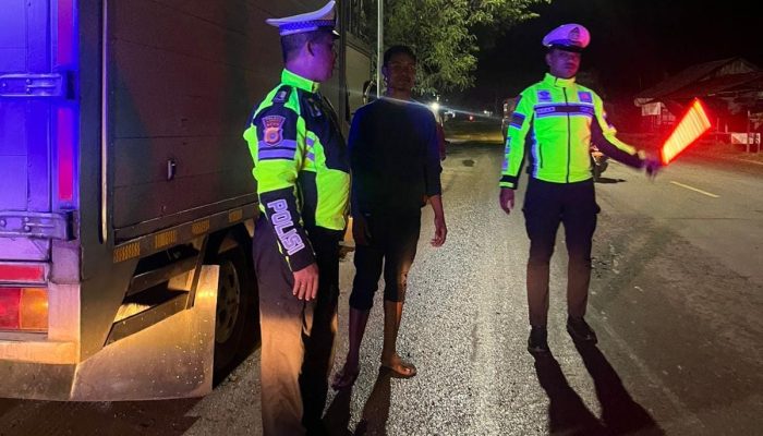 Antisipasi Laka Lantas, Sat Lantas Polres Langsa Gelar Patroli Blue Light