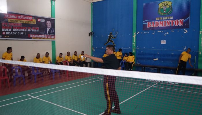 Polres Langsa Gelar Turnamen Badminton Meriahkan Hari Bhayangkara ke-79