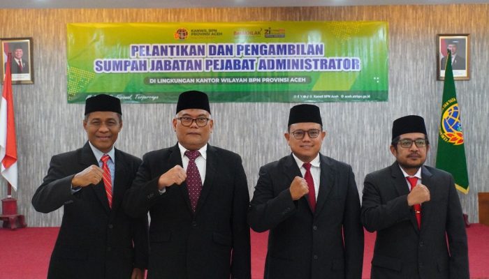 Kanwil BPN Aceh Gelar Pelantikan Jabatan Administrator Secara Hybrid