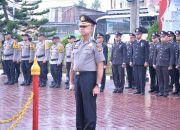 Wakapolres Langsa Pimpin Upacara Kenaikan Pangkat Pengabdian dan Penganugerahan Satyalencana