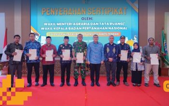 Separuh Bidang Tanah di Sulawesi Tengah Telah Bersertipikat