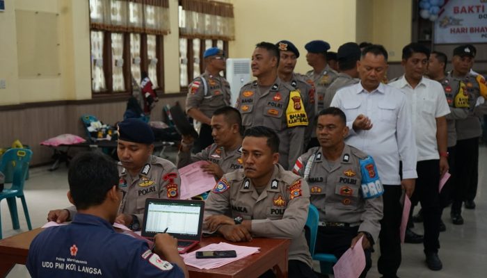 Semangat Hari Bhayangkara ke-80, Polres Langsa Berhasil Himpun 82 Kantong Darah