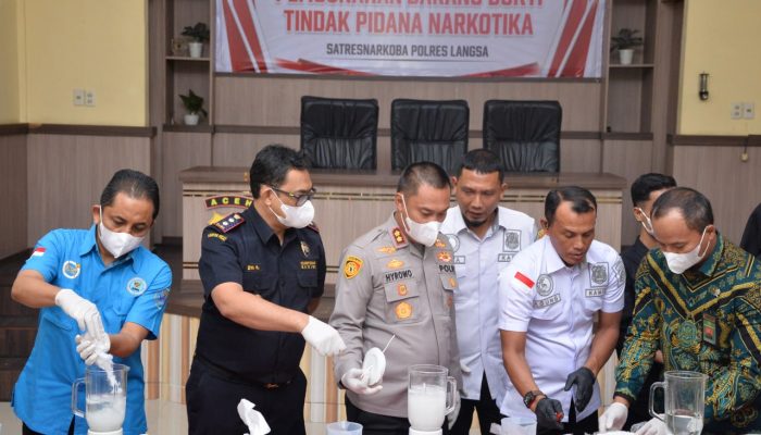 Polres Langsa Musnahkan 3,09 Kg Sabu dan 13,74 Kg Ganja, 38.461 Jiwa Diklaim Terselamatkan
